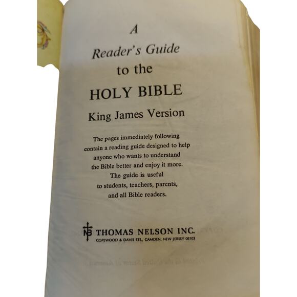 Vintage 1972 Brown Leather bound King James Holy Bible  words of Christ in Red - Picture 2 of 3